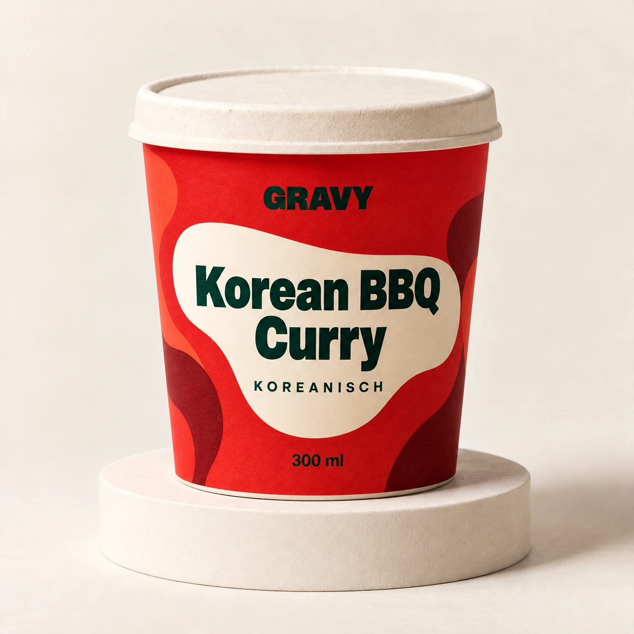 GRAVY Korean BBQ Curry – biologisch abbaubarer Becher mit Deckel, 300 ml Sauce